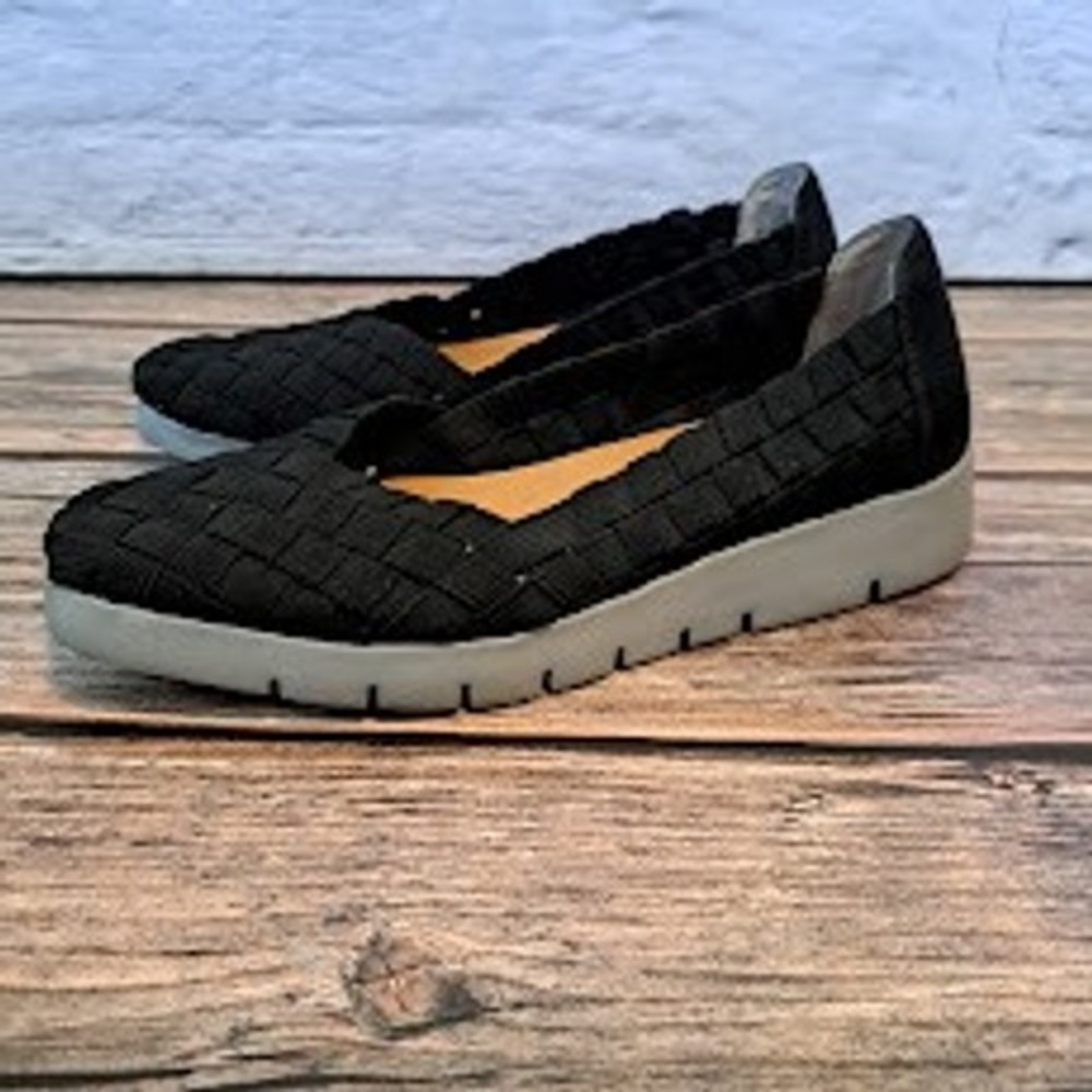 Corso Como CC-Illana Black‎ Woven Elastic Slip On Platform Flats Womens 6M